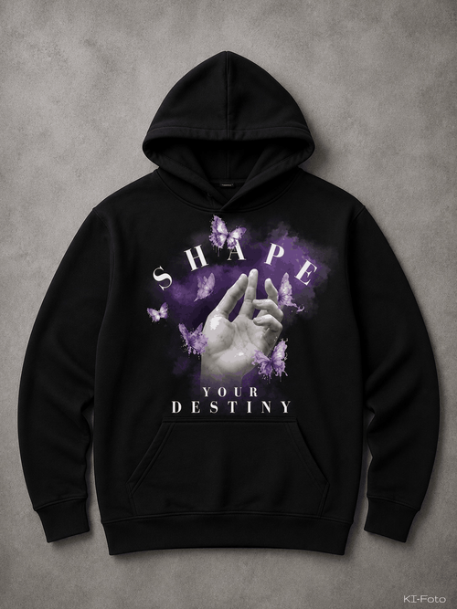 Schwarzer Destiny Hoodie von SMALEMEX mit Streetwear-Design