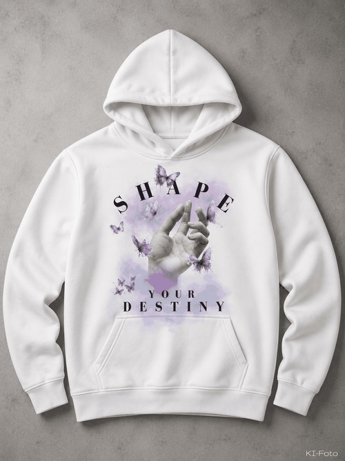 Weißer Destiny Hoodie von SMALEMEX mit Streetwear-Design