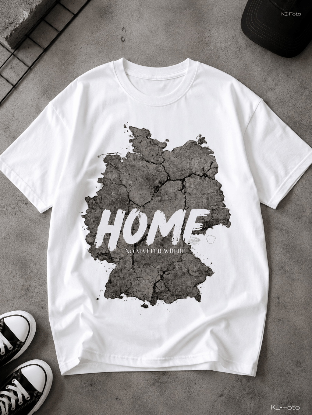 Home T-Shirt weiß mit Streetwear Motiv von SMALEMEX