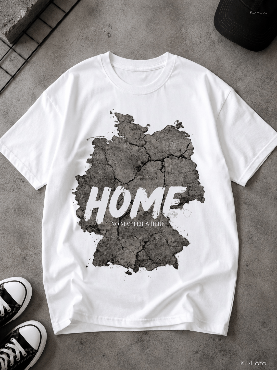 Home T-Shirt weiß mit Streetwear Motiv von SMALEMEX