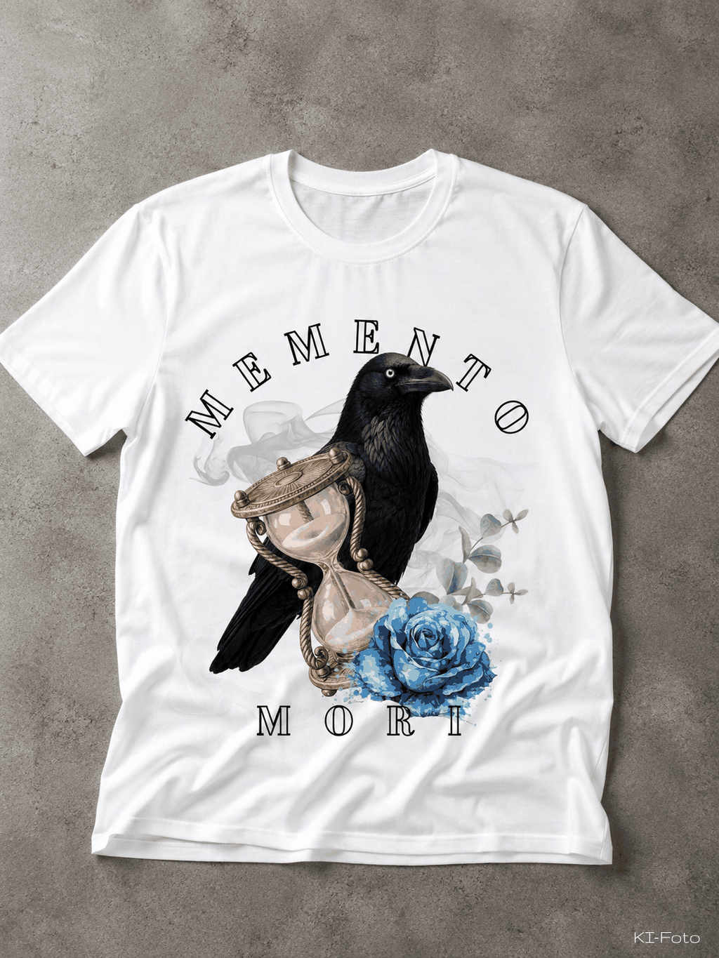 Weißes Memento Mori T-Shirt von SMALEMEX mit Streetwear-Design