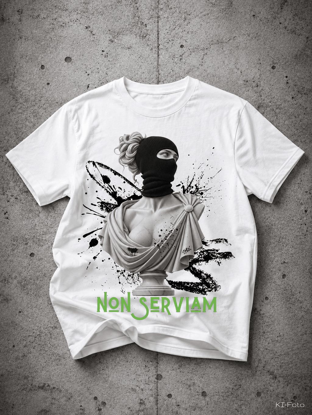 Non Serviam T-Shirt von SMALEMEX in Weiß