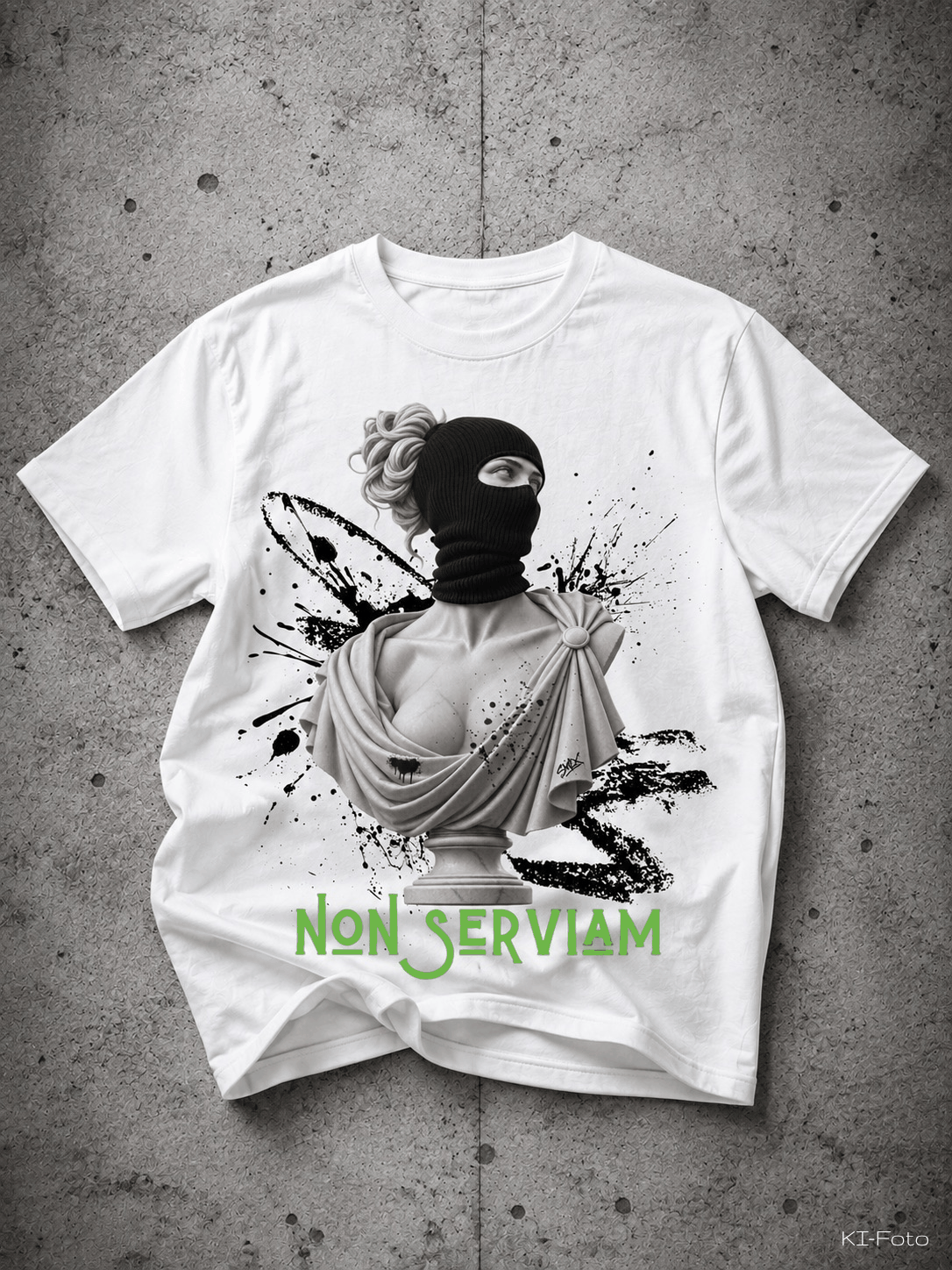 Non Serviam T-Shirt von SMALEMEX in Weiß