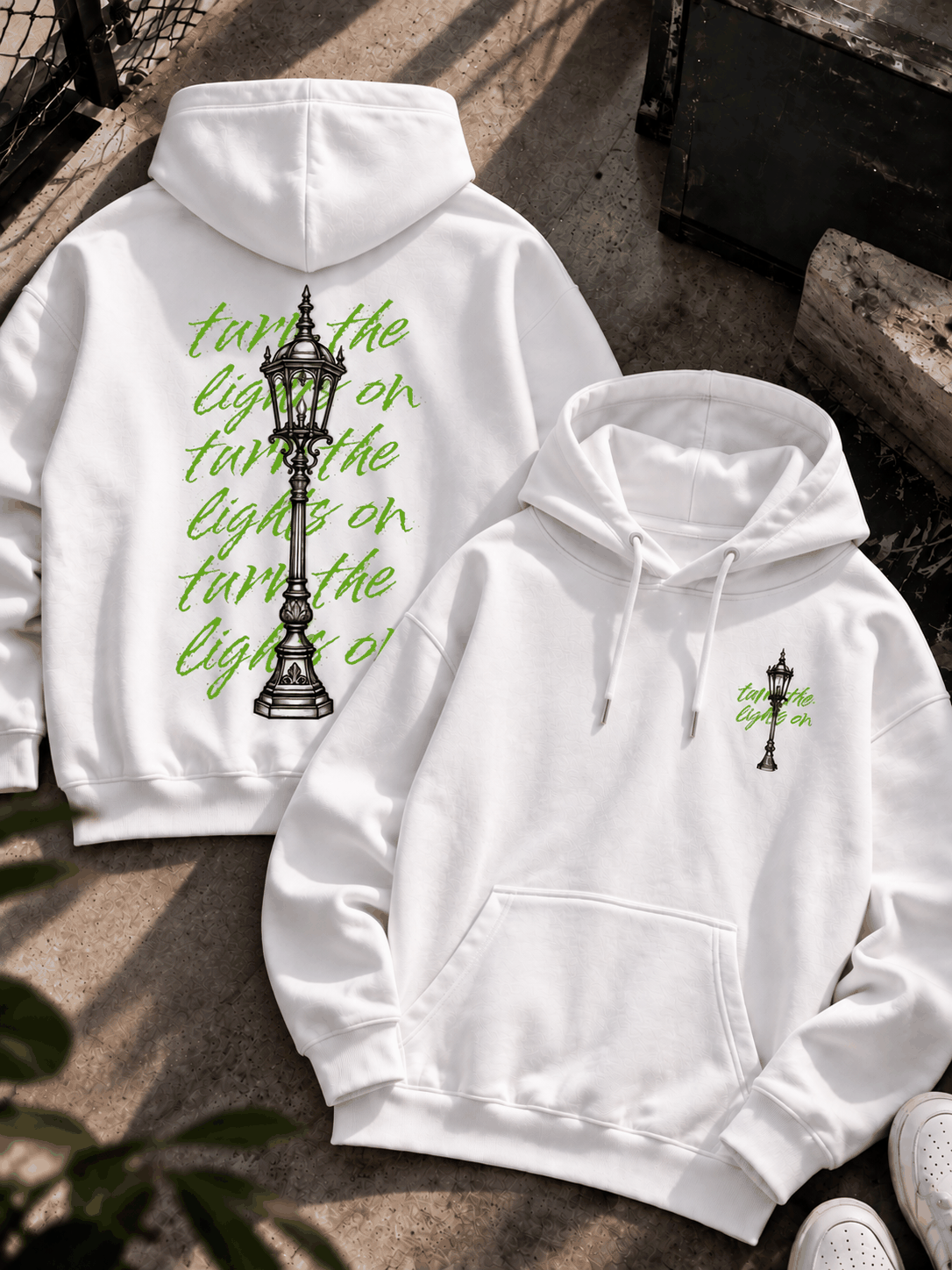Turn the Lights On Hoodie schwarz und weiß von SMALEMEX