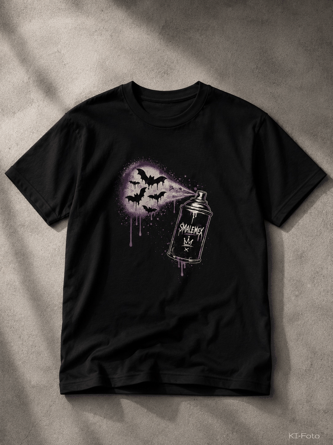 Schwarzes Vampi T-Shirt von SMALEMEX mit Vampir-Streetwear-Design
